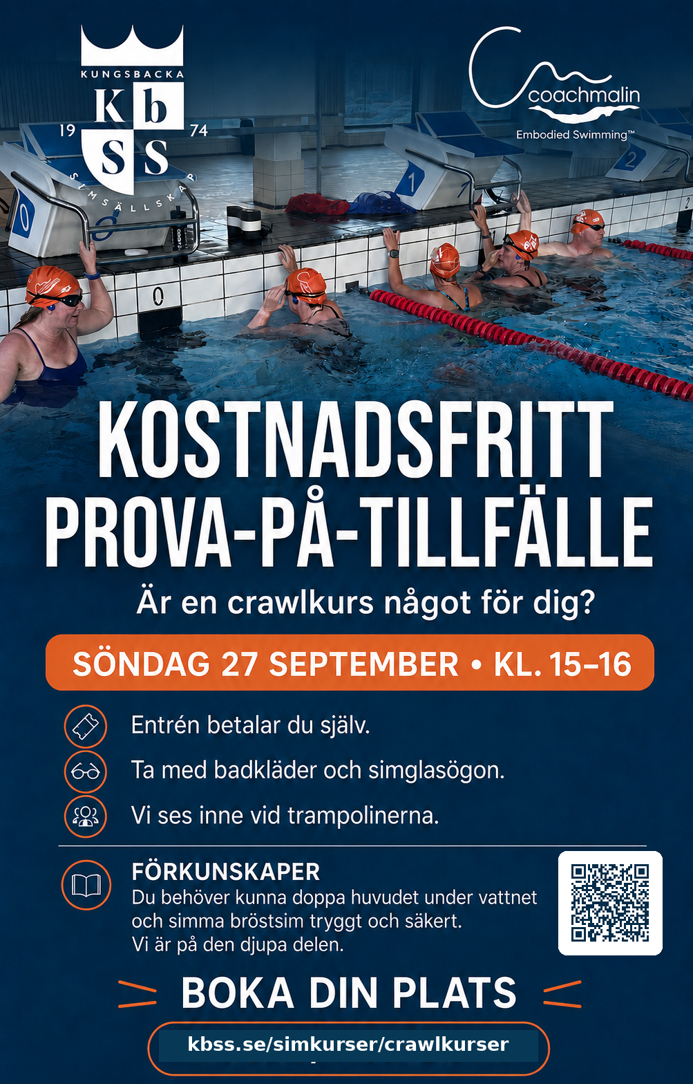 Kostnadsfritt prova-på-tillfälle i crawl – boka din plats hos KBSS